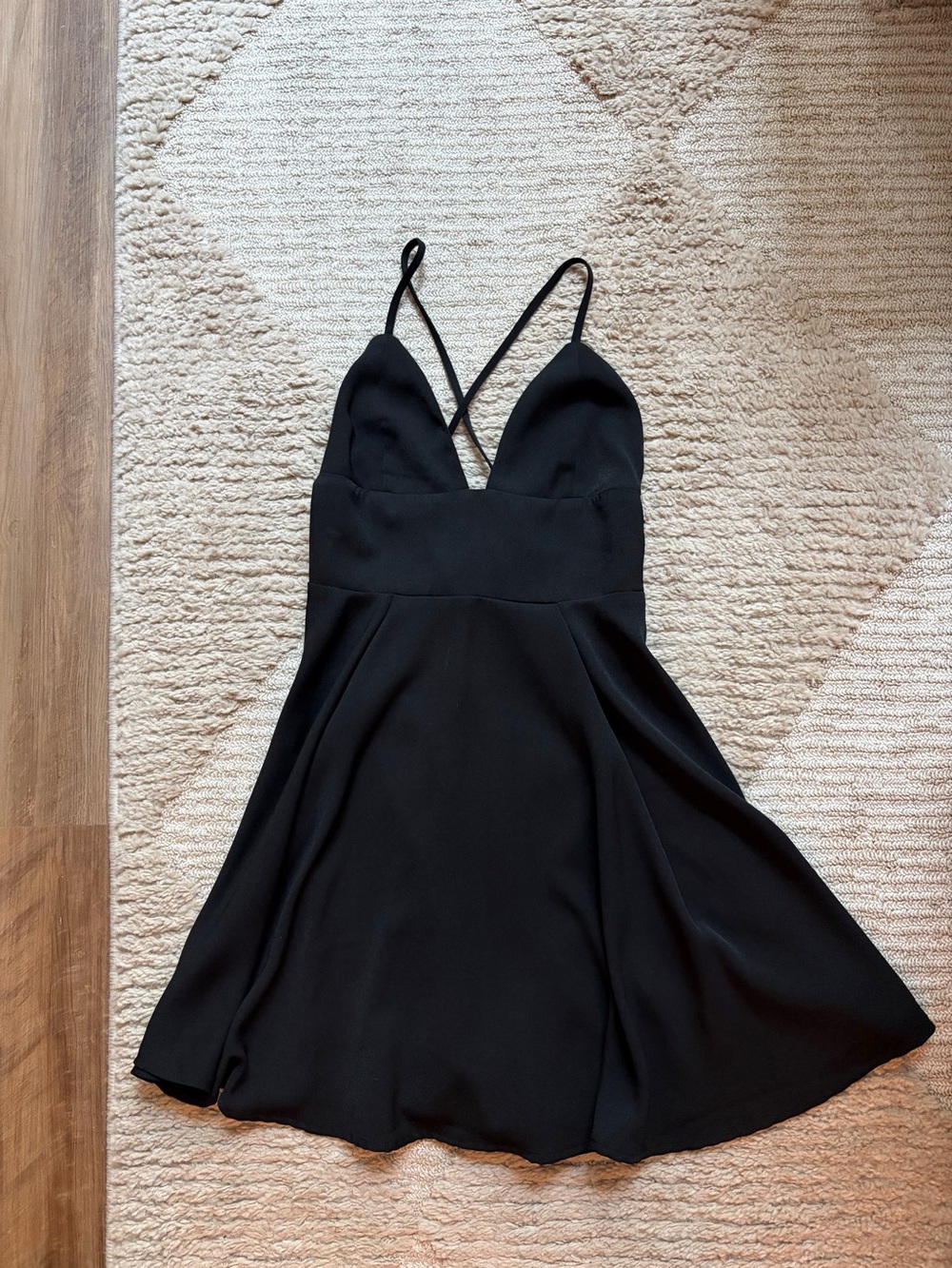 TOBI Black Spaghetti-Strap A-Line Dress